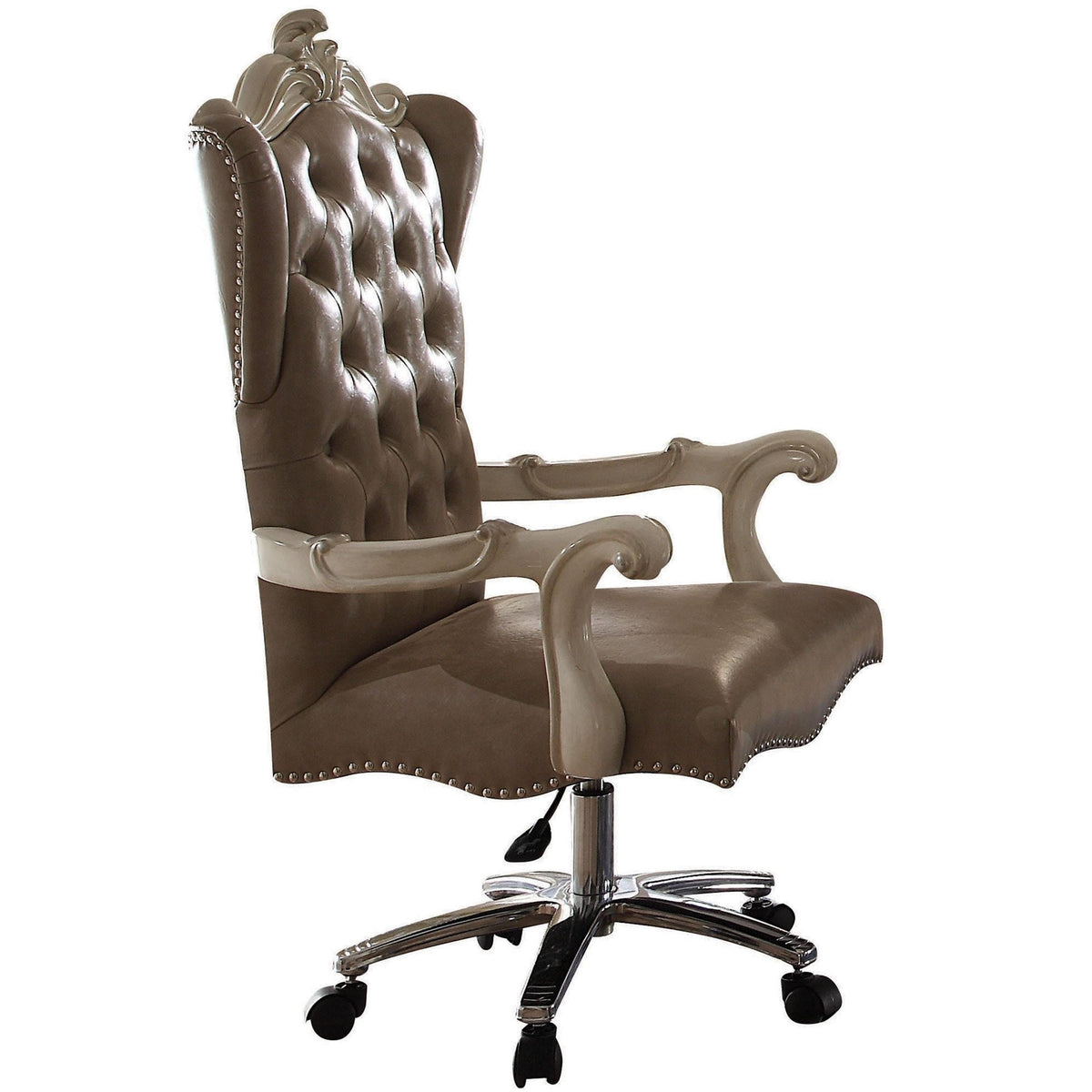 Acme Furniture Versailles 92277 Executive Office Chair - Vintage Gray PU & Bone White