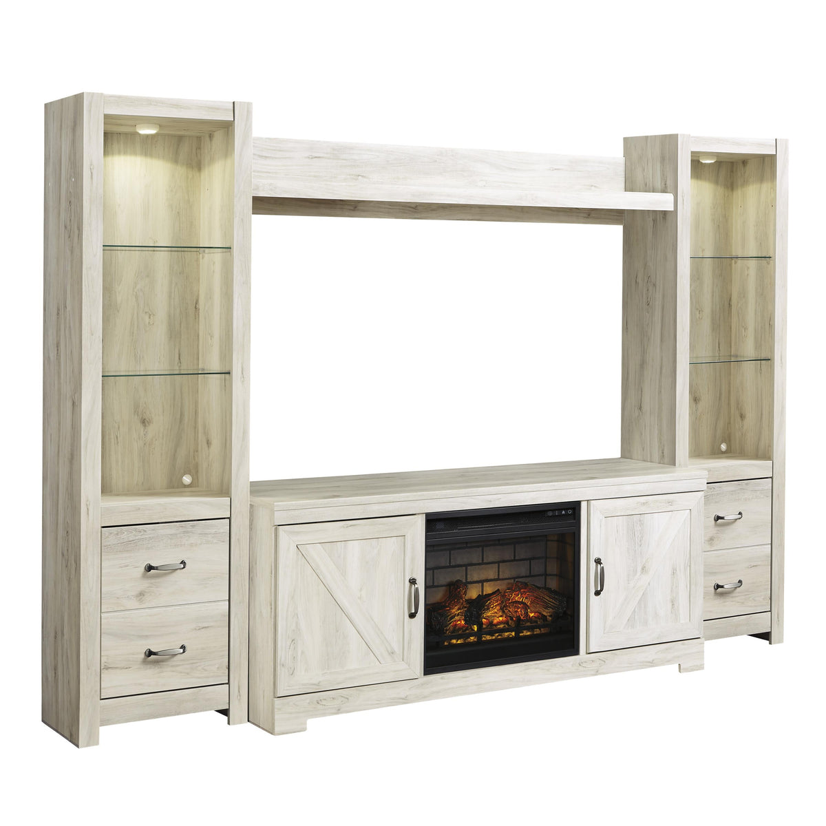 Signature Design by Ashley Bellaby W331W8 4 pc Entertainment Center with Electric Fireplace
