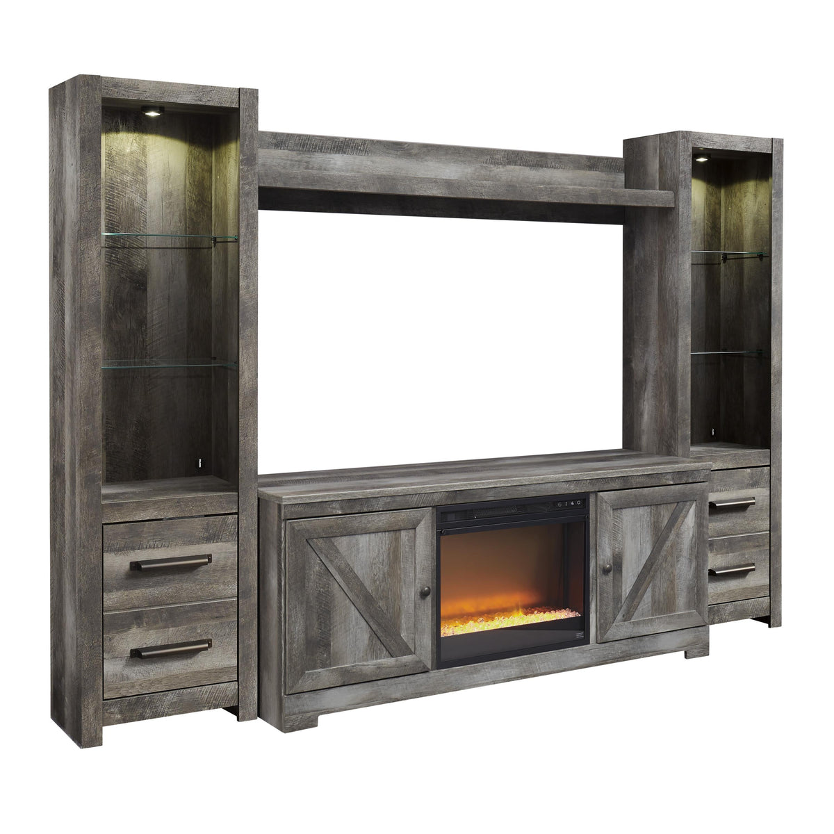 Signature Design by Ashley Wynnlow W440W5 4 pc Entertainment Center with Electric Fireplace