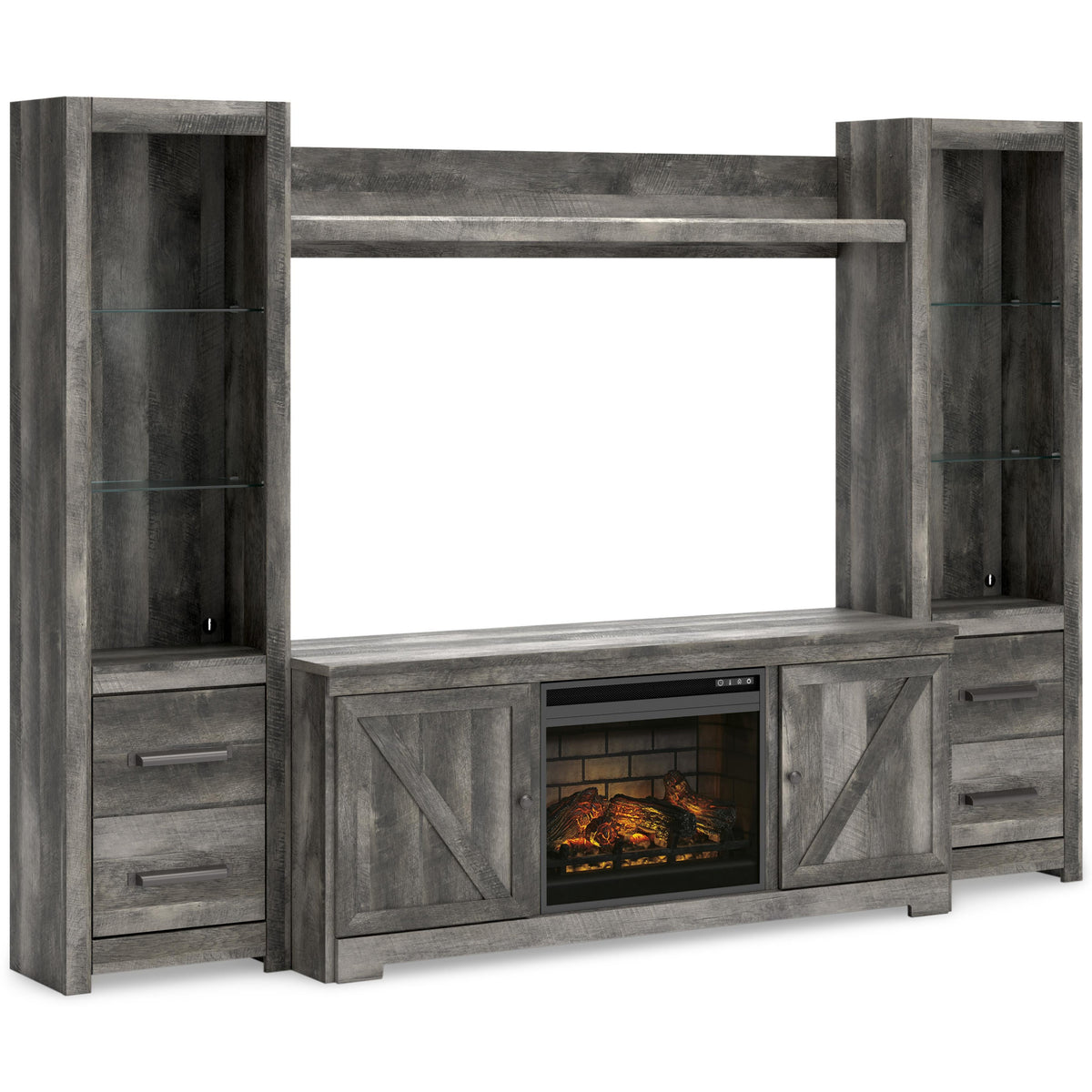 Signature Design by Ashley Wynnlow W440W8 4 pc Entertainment Center with Electric Fireplace