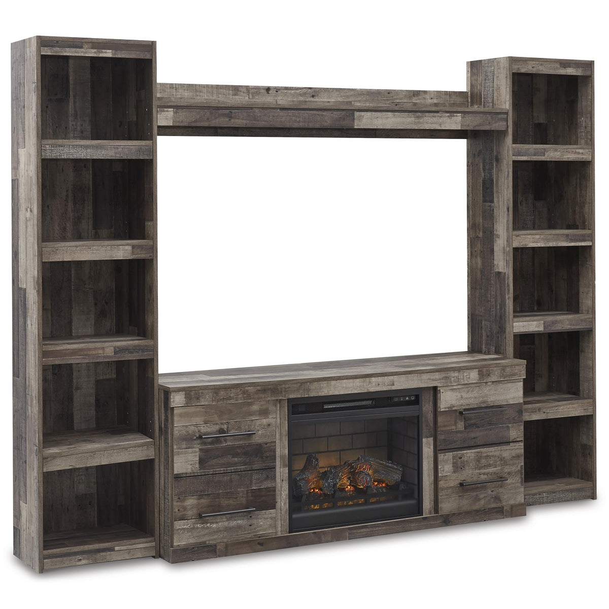 Signature Design by Ashley Derekson EW0200W8 4 pc Entertainment Center with Electric Fireplace