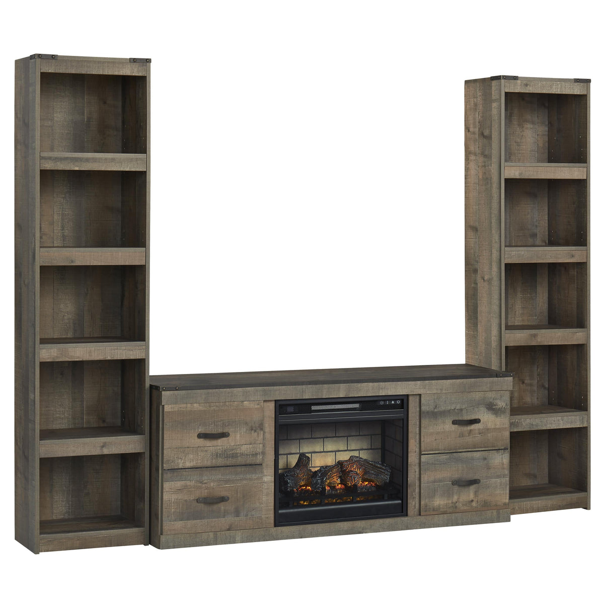 Signature Design by Ashley Trinell EW0446W11 3 pc Entertainment Center with Electric Fireplace