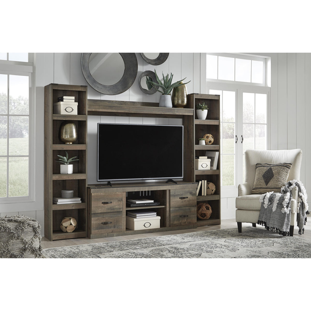 Signature Design by Ashley Trinell EW0446W7 4 pc Entertainment Center